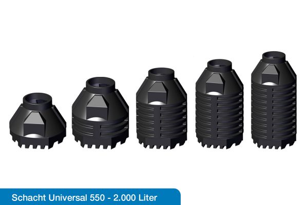 Schacht Universal in verschiedenen Größen.