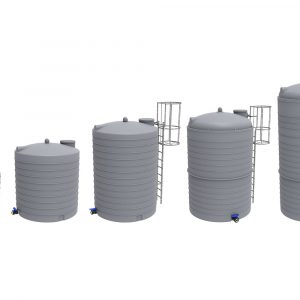 Oberirdische Tanks mit Volumen von 5.000 bis 20.000 Liter.