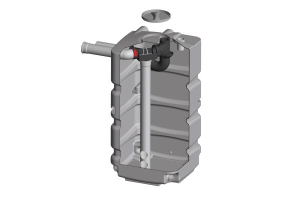 Kellertank in schematischen Darstellung mit Wasserfilter